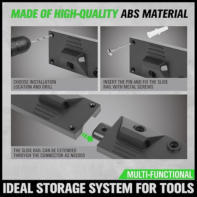 SWANLAKE Plastic 64 Inch Adjustable Storage System, Wall Mounted Hooks Tool