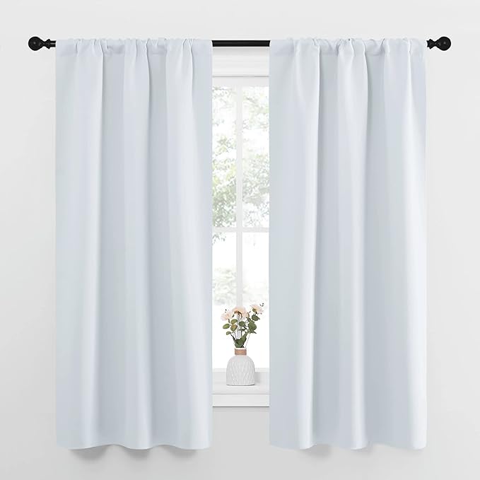 NICETOWN Greyish White Window Curtain Panels