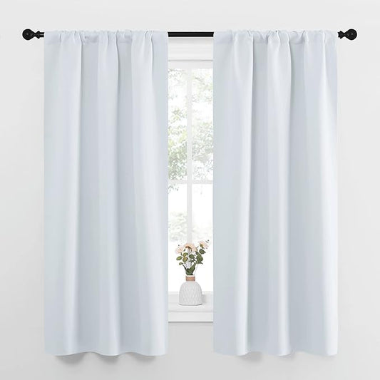 NICETOWN Greyish White Window Curtain Panels