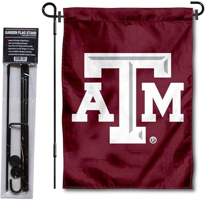 College Flags & Banners Co. Texas A&M Aggies Garden Flag with Pole Stand Holder
