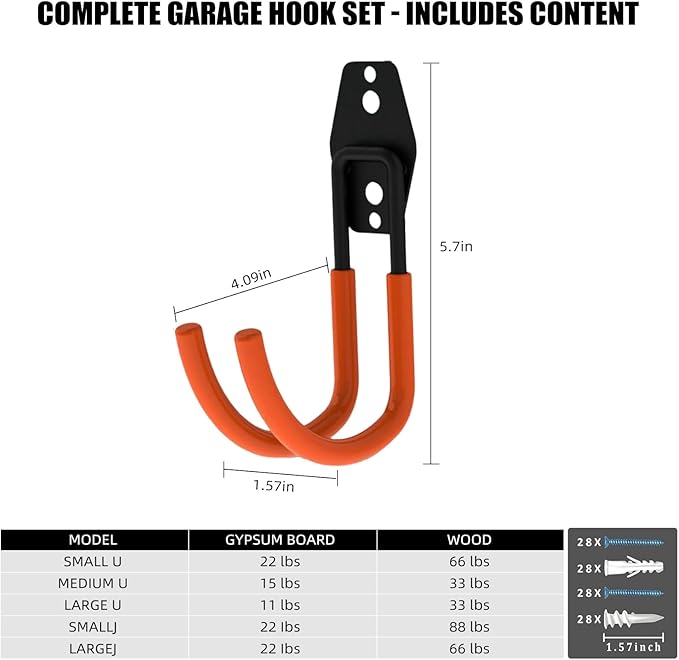 Garage Hooks, 6 Pack Large Round Wall Hooks