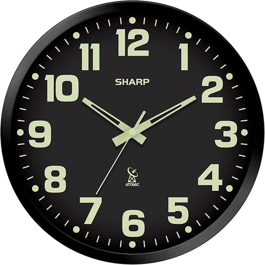 Sharp Glow in the Dark Atomic Analog Wall Clock