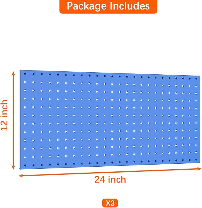 TORACK 3 PCS Metal Pegboard Panels