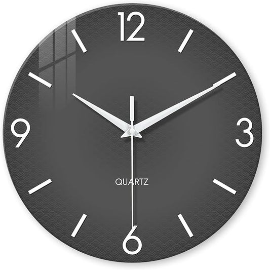 XFM Minimalist Wall Clock 16 Inch Large Grey Wall Clocks Battery Operated Round