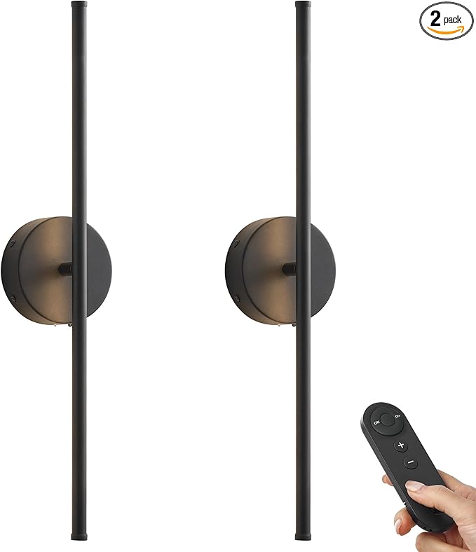 KARTOOSH Battery Operated Wall Sconces, Dimmable Wall Sconces Set of Two