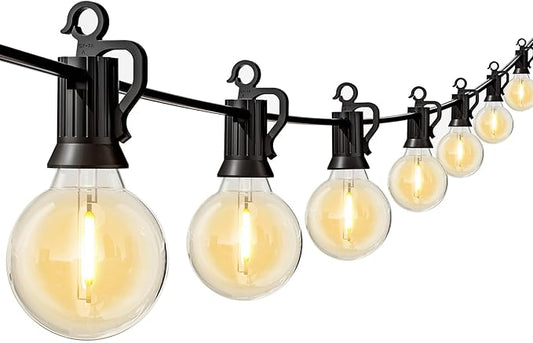 Brightown Outdoor String Lights, 55FT 25 G40 Bulbs Shatterproof IP65 Patio Lights,Dimmable Hanging Connectable Waterproof Globe LED Outdoor Lights for Backyard, Bistro,Deck