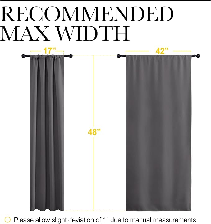 NICETOWN Grey Window Curtains for Bedroom
