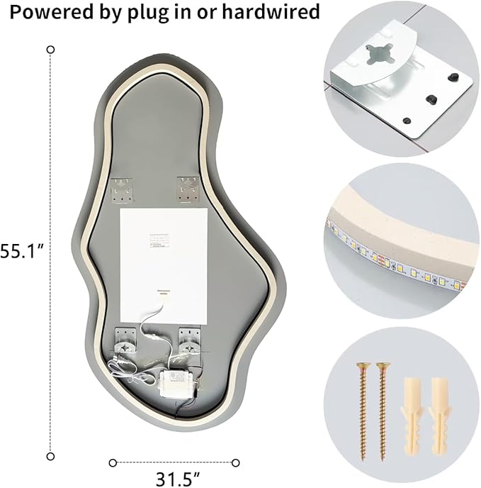 Modern Irregular LED Bathroom Mirror