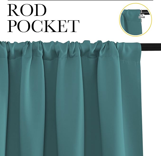 NICETOWN Blackout Curtains for Living Curtains, Sea Teal, 2 Panels, 29 by 30
