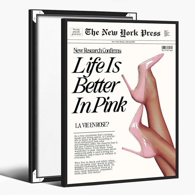 Trendy Baby Pink Poster 70s Canvas Prints The New York Press Wall Art Life Is