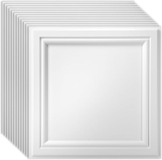 Art3d 36 Pack PVC Ceiling Tiles, 24x24 Inches Waterproof Drop Ceiling