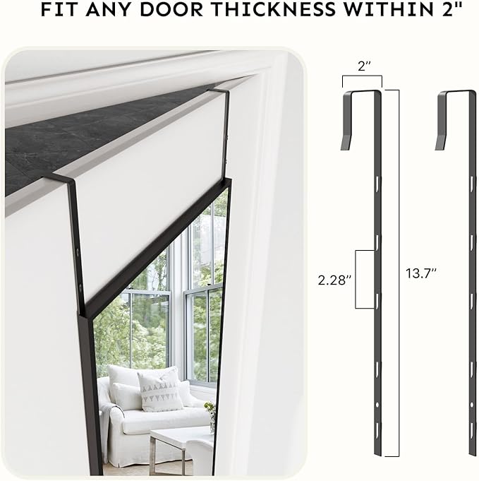 Kosmonia 48x14 Inch Full Length Tempered Glass Door Mirror