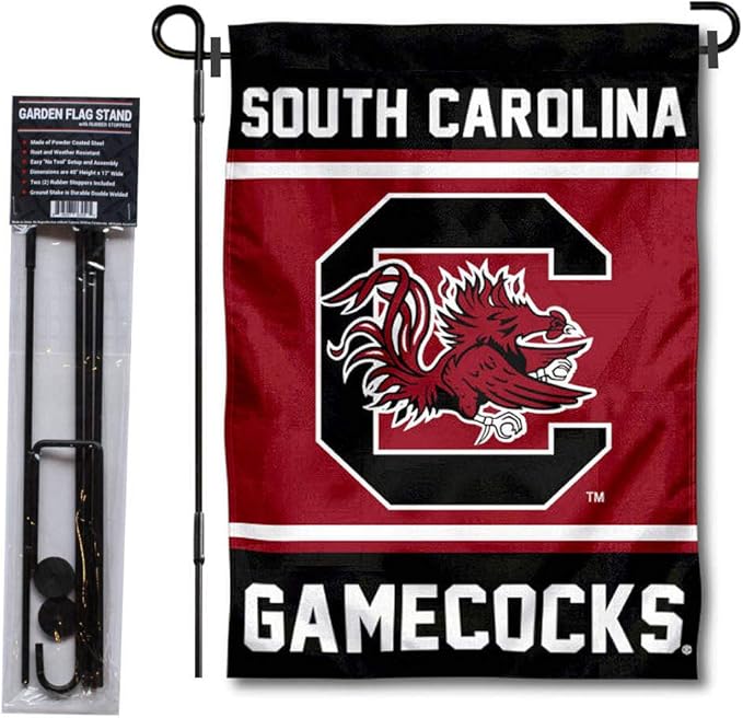 College Flags & Banners Co. South Carolina Gamecocks Garden Flag with Stand Holder