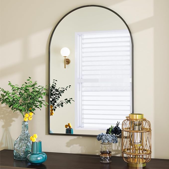 VooBang Arched Wall Mirror, 24 x 36 inch Arch Bathroom Mirror, Wall Mounted