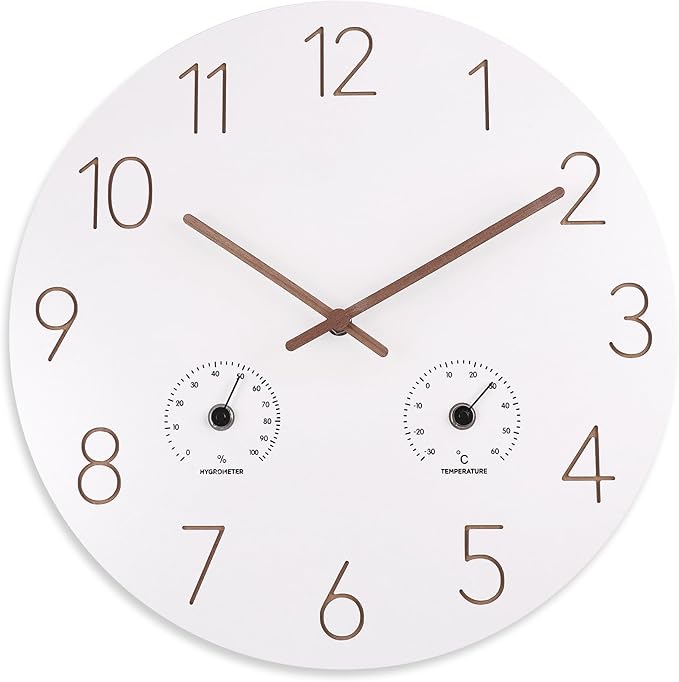 14 Inch Wall Clock, Wooden Frame Wall Clocks Decorative