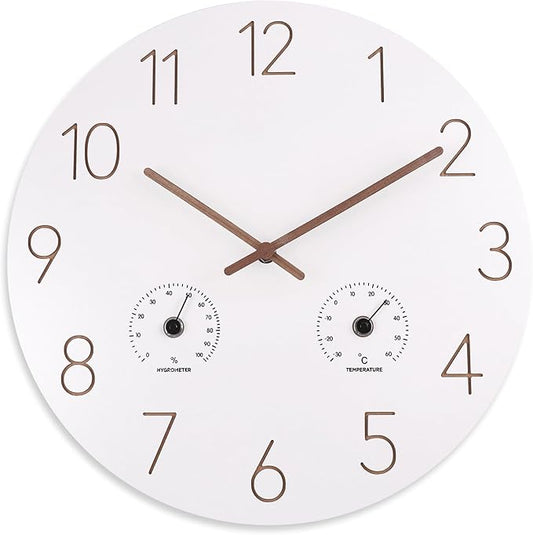 14 Inch Wall Clock, Wooden Frame Wall Clocks Decorative