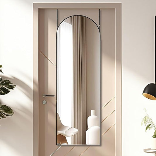 Otlsh 14"48" Arch Wall Mirror, Over The Door, Thin Frame Aluminum Alloy