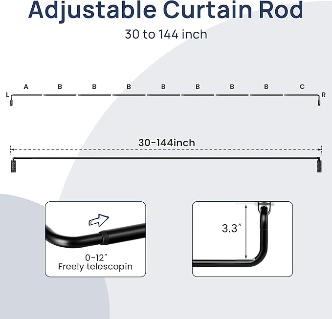 ENJOYBASICS Blackout Curtain rod
