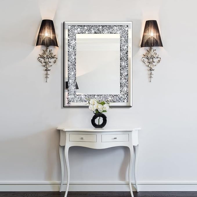 QMDECOR Rectangle Sparkling Decorative Wall Mirror