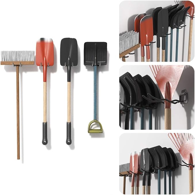 TORACK Garage Hooks Tool Organizer, 4 Pack Heavy Duty Steel 12" Wave Hooks