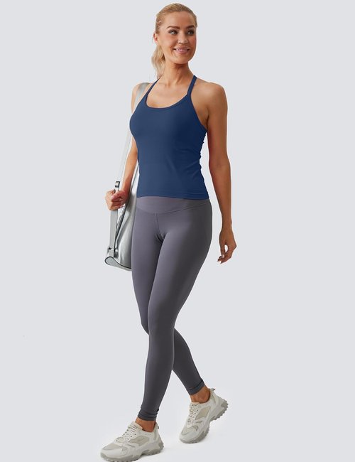 MathCat Workout Tank Tops - Sleeveless Gym Tops with Built-In Bra for Women | Seamless Racerback Design