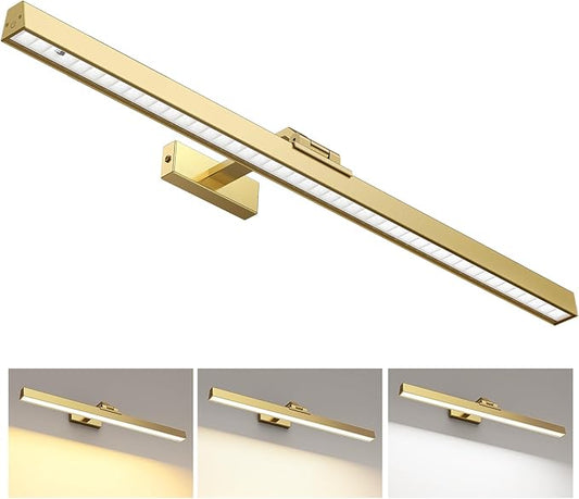 Afyuol Picture Lights for Wall, Brushed Gold Battery Operated Picture Light