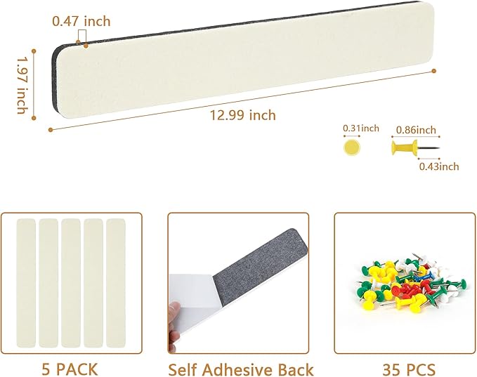 Felt Pin Board Bar Strips Bulletin Board