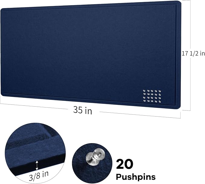 Lightomorrow Bulletin Board, 35 x 17 1/2 inches Felt Board