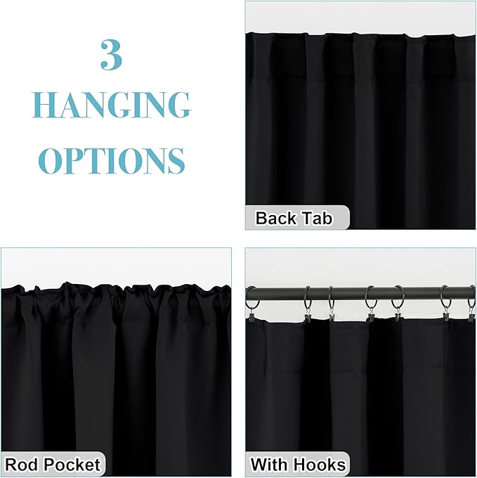RYB HOME Blackout Curtains for Bedroom, Window Shades Thermal Insulating