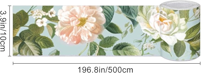 IVN Wallpaper Border Peel and Stick Wall Floral Bee Decorative Wall Trim Self