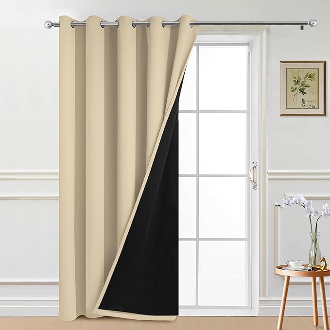 Yakamok 100% Blackout Lined Panels, Thermal Insulated Blackout Curtains