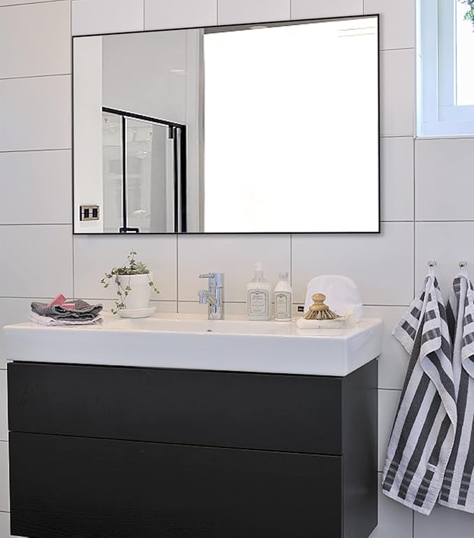 Modern Simple Black Frame 40x24Inch Mirror
