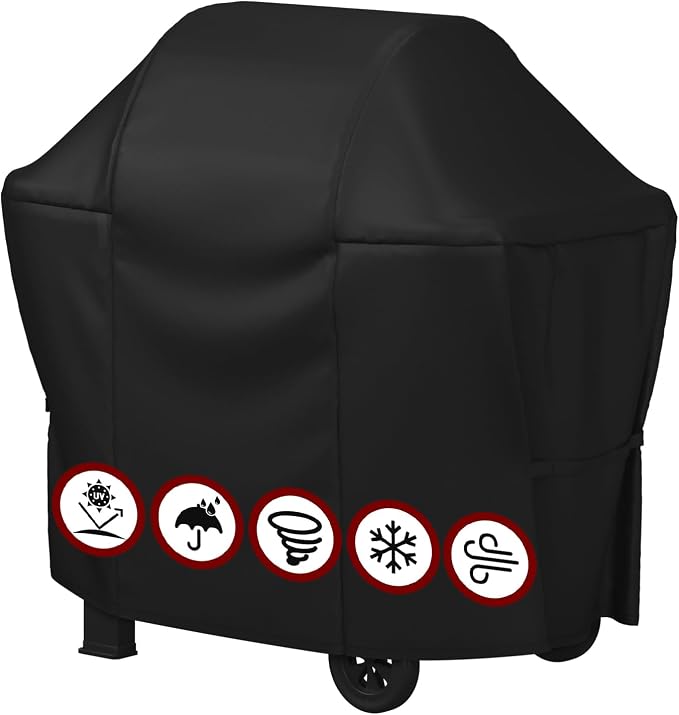 SHINESTAR 52 Inch Grill Cover for Weber Spirit 200/300 Series, Spirit 2 & II, Heavy Duty Oxford Fabric BBQ Cover Waterproof UV Protection, Windproof with Adjustable Magic Tape Straps