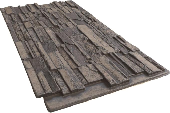 EverStone Cascade Faux Stone Panel, 48 5/8"W x 24 3/4"H x 1 1/4"D, Cascade
