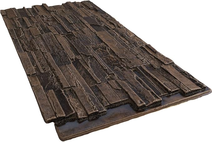 EverStone Cascade Faux Stone Panel, 48 5/8"W x 24 3/4"H x 1 1/4"D, Willow Peak