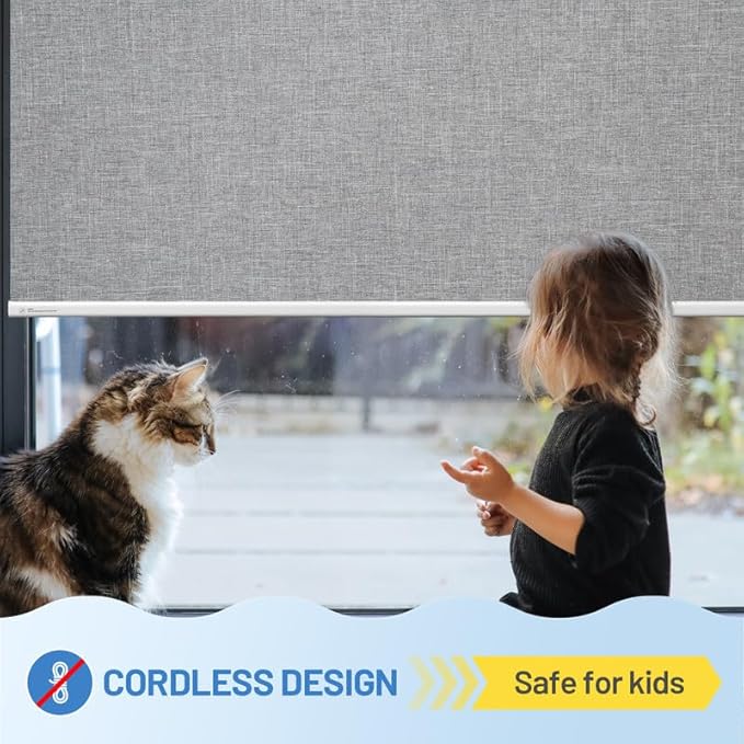 Motorized Blinds with Remote, Cordless Smart Blinds with Valance Cover