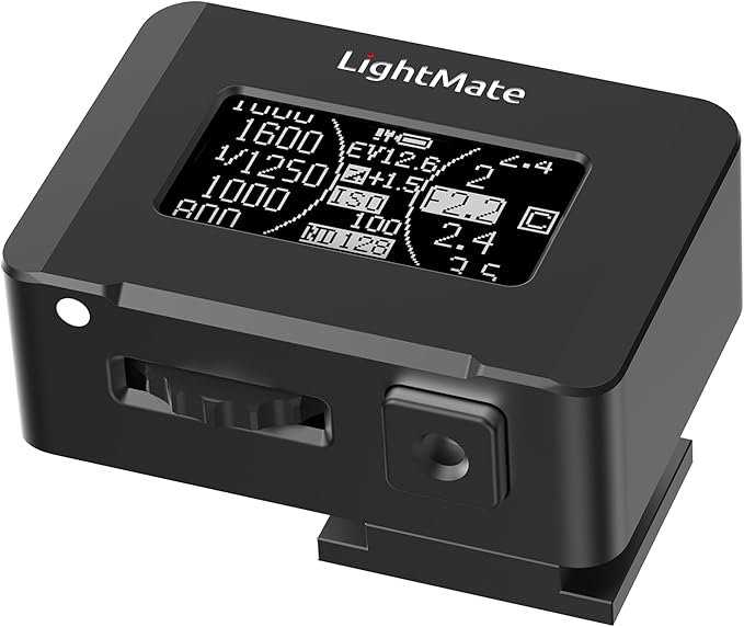 LightMate Lite 2R Light Meter, 30Â°FOV High Precision Ambient Light Digital Exposure Meter, 0.96in Large OLED Screen, Ultra-Compact 1.24oz, Rechargeable 20H Battery Life, for Film Leica Cameras, Black