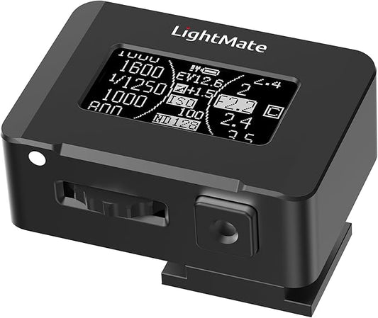 LightMate Lite 2R Light Meter, 30Â°FOV High Precision Ambient Light Digital Exposure Meter, 0.96in Large OLED Screen, Ultra-Compact 1.24oz, Rechargeable 20H Battery Life, for Film Leica Cameras, Black