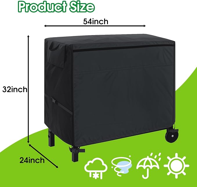 Outdoor Prep Table Cover, 54 Inch Heavy Duty Waterproof Cover for Patio, Grill Cart, BBQ Food Prep Table, Compatible with Keter Unity Small Portable Table & Storage Cabinet(54"L*24"W*32"H)