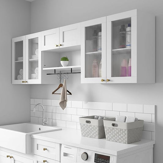 70.8"L Wall Mounted Laundry Room Cabinet Set