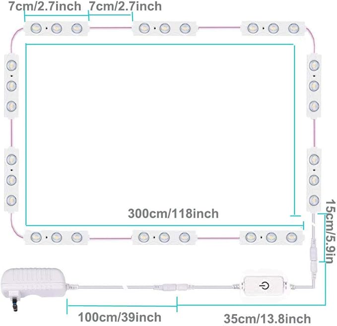 Led Vanity Mirror Lights, Hollywood Style Vanity Make Up Light, 10ft Ultra