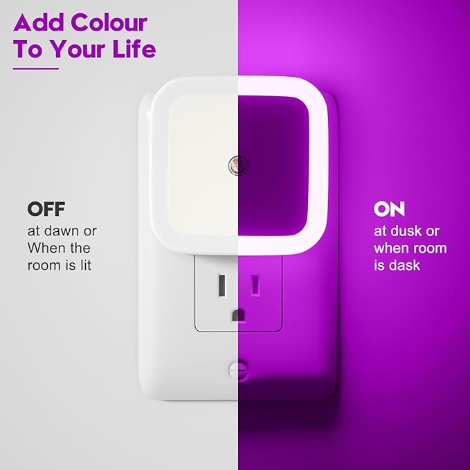 Sujeet Night Light, Night Lights Plug into Wall 4-Pack, Dusk to Dawn Night Lamp