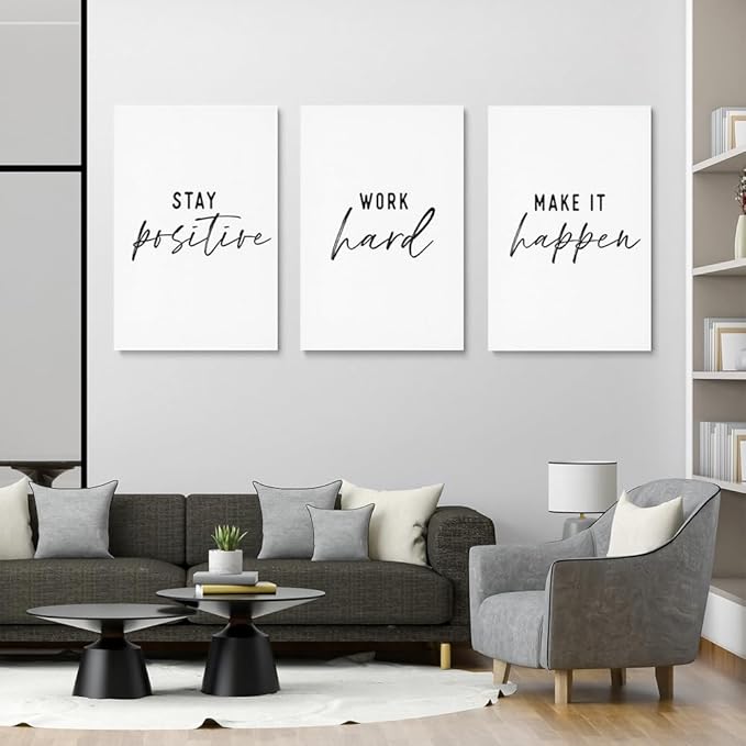 GUBIYU Inspirational Wall Decor Stay Positive, Work Hard, Make it Happen Wall