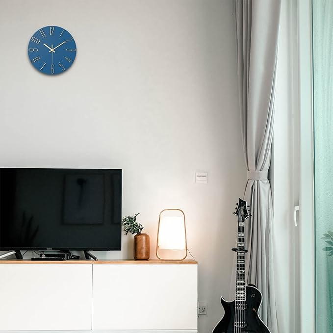wall Clock, Silent Clock, wall Clocks Battery Operated， 12 inch Modern wall