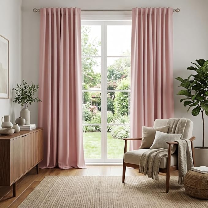 RYB HOME Blackout Curtains for Living Room, Privacy Thermal Insulating Window