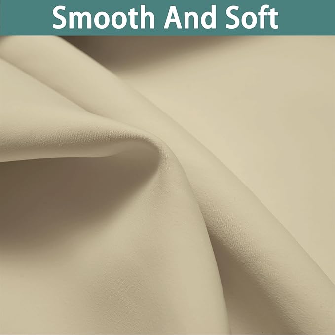 Yakamok 100% Blackout Curtains 84 Inches Long, 2 Thick Layers Heat and Full