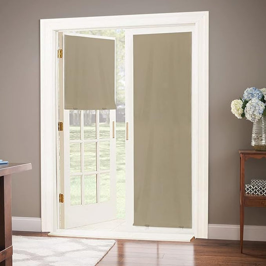 LazBlinds 100% Blackout Door Curtain, No Tools No Drill Cordless Blinds