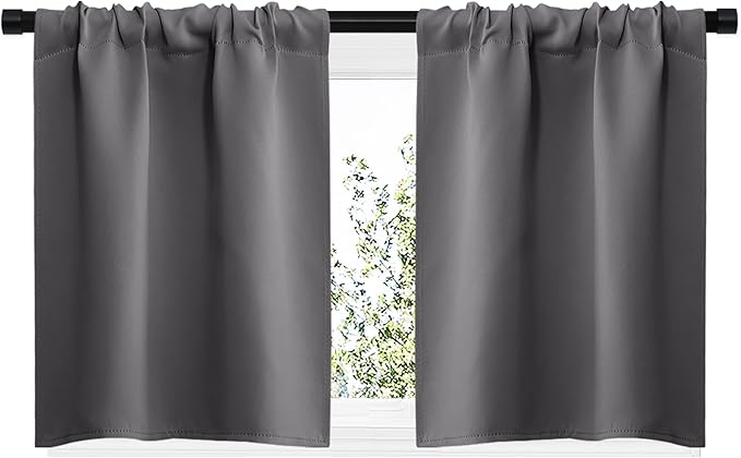 NICETOWN Short Curtains, Home Decoration Thermal Insulated Rod Pocket Blackout