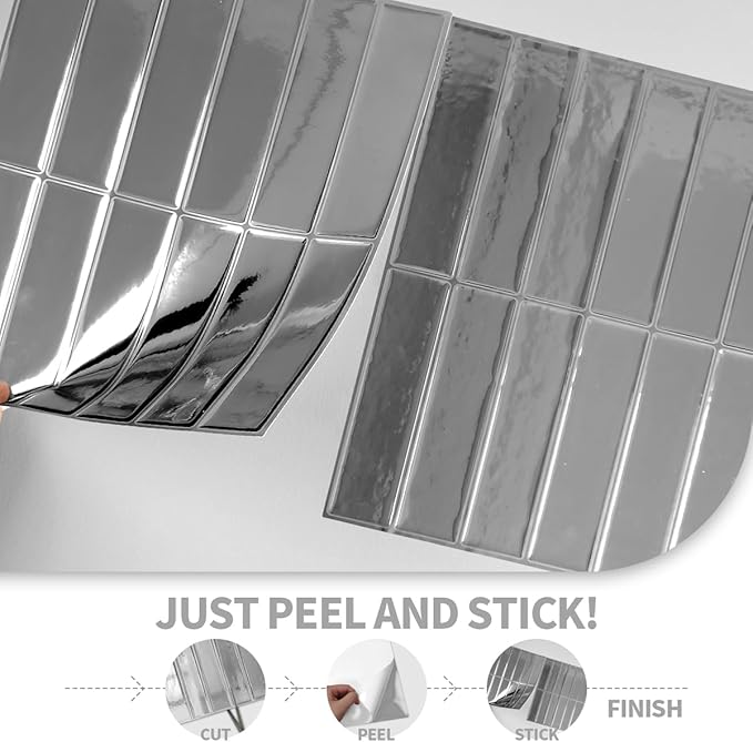 Peel and Stick Backsplash 3D Wall Tiles, Self-Adhesive, Oil Proof, Waterproof