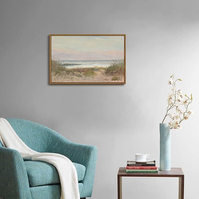 OIQArtOIQ Vintage Landscape Canvas Wall Art Framed Natural Scenery Painting